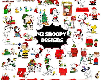 Snoopy Christmas SVG PNG Bundle | Peanuts Cartoons for Cricut