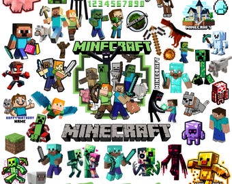 Minecraft Crafter’s Clipart | Block Letters, Minecraft Font, Icons PNG SVG Bundle