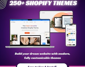 250+ Moderne Shopify Themes | E-Kommerz Website Vorlagen (Digitaler Download)