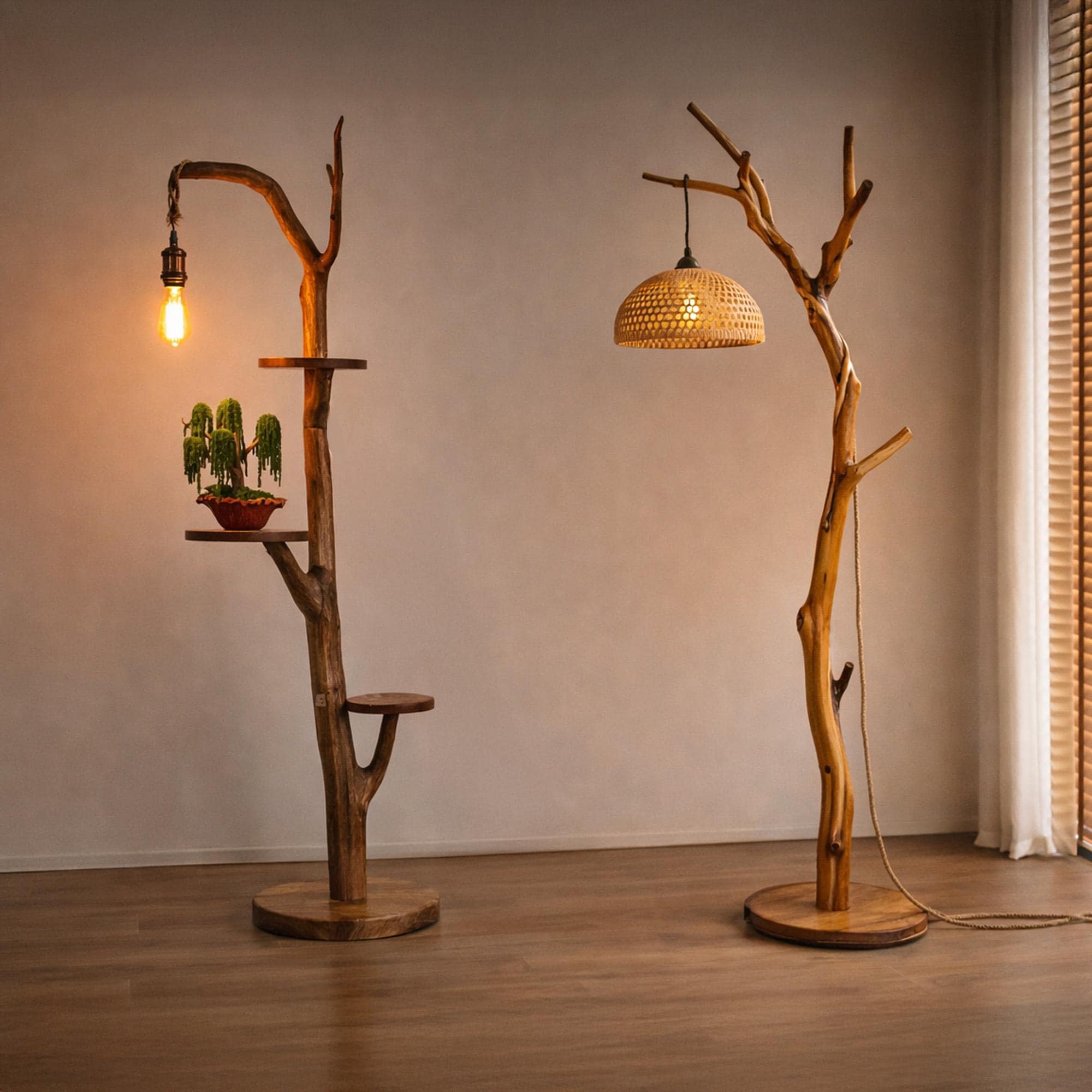 Rattan standing lamp - Etsy 日本