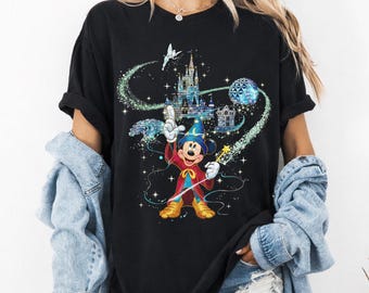 Retro Fantasia Sorcerer Mickey Shirt, Walt Disney Fantasia Mickey Mouse Shirt, Mickey Wizard Tee, Disneyland Trip Shirt, Fantasmic Shirt