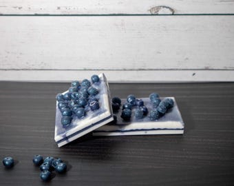Handmade Blueberry Vanilla Goat Milk Soap – Natural Olive Oil Bar