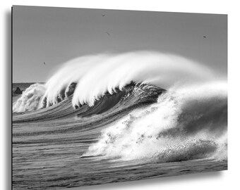 Onde dell'oceano arrabbiate, stampa in bianco e nero