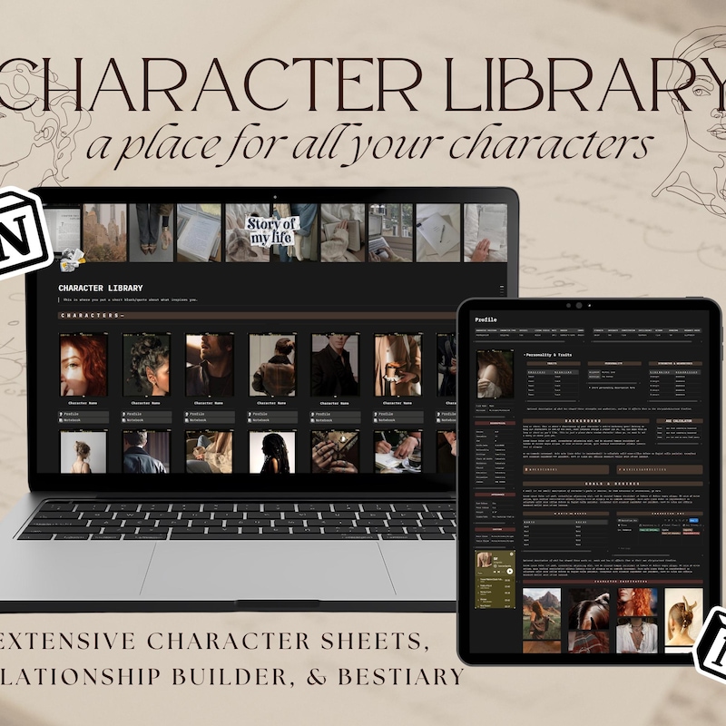 Character Creation Template - Etsy