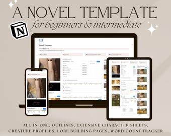 Pro Novel Planner For Notion: Book Outlines, Character Sheets, Writing Planner, Worldbuilding, Step-By-Step Guide