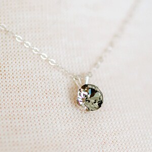 Austrian Crystal Solitaire Necklace Black Diamond image 1