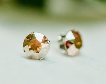 Austrian Crystal Stud Earrings | Metallic Sunshine