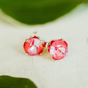 Statement Studs | Austrian Crystal Lotus Pink DeLite
