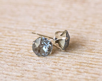 Austrian Crystal Stud Earrings | Blue Shade