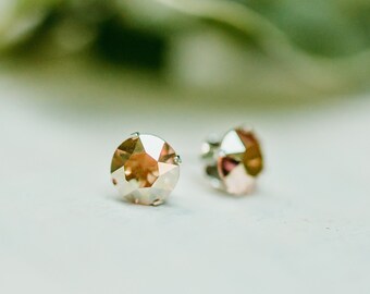 Austrian Crystal Stud Earrings | Metallic Sunshine