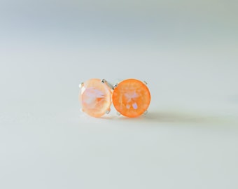 Peach DeLite Stud Earrings | Swarovski Crystals Set in Sterling Silver