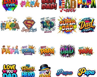 Pacote de imagens PNG de desenho animado do papai, clipart da vida de pai (download digital)