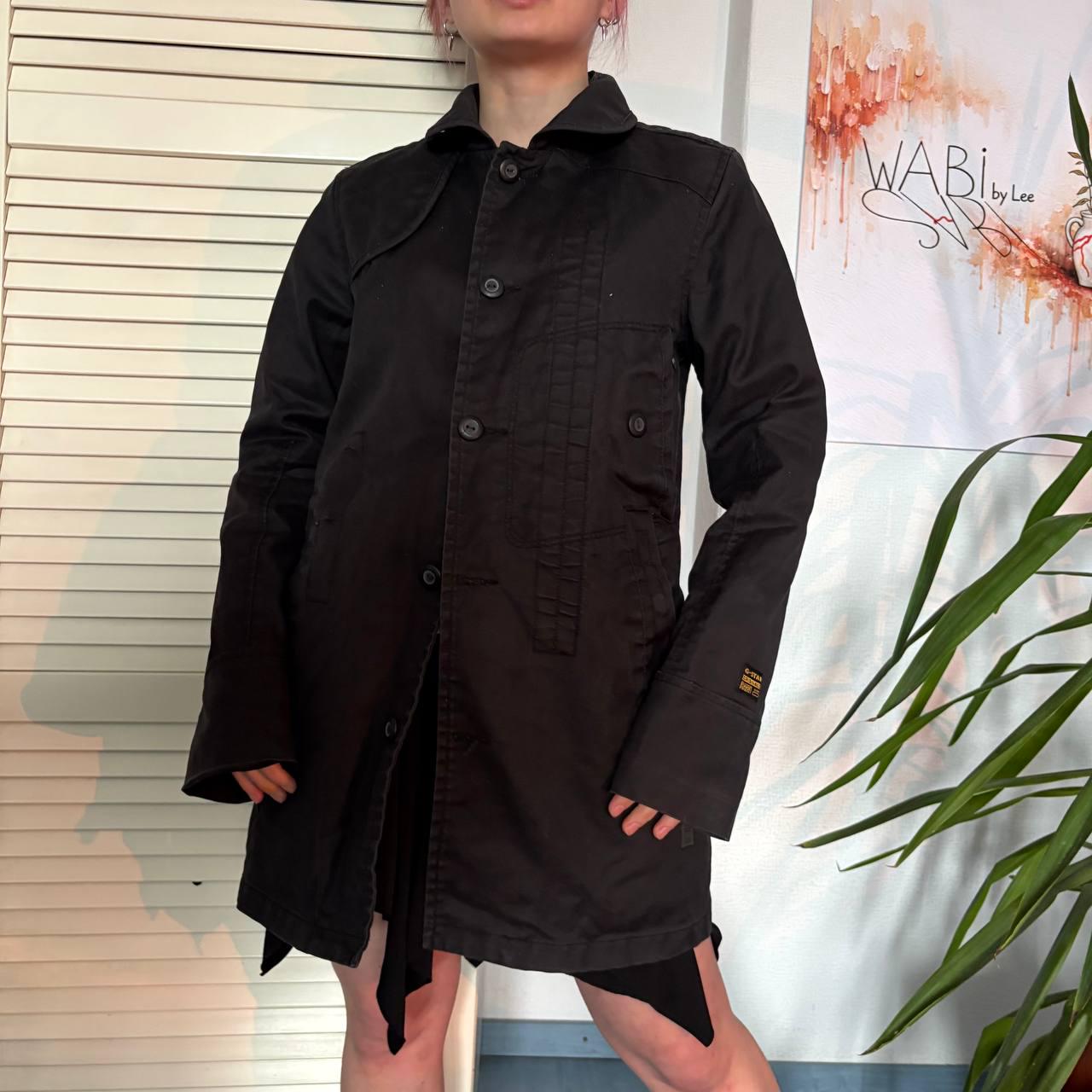 Vintage G-star Raw Trench Coat Minimal Black Workwear Jacket (S