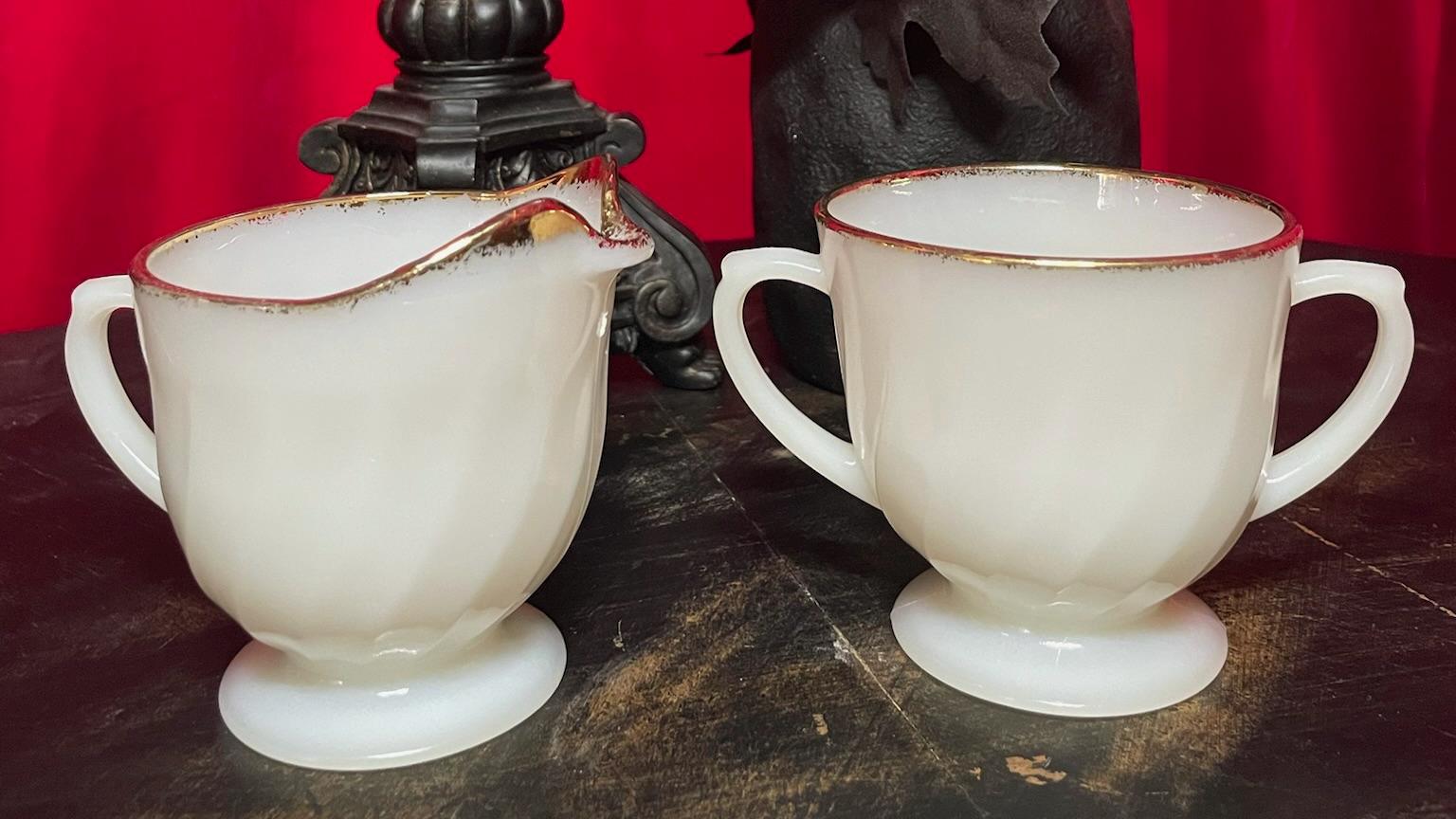Fire King Cream and Sugar - Etsy