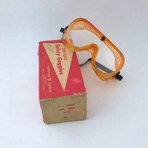 Vintage American Optical Sure-Guard Safety Goggles, Orange Plastic  Protective Goggles, American Optical Orange Goggles With Box