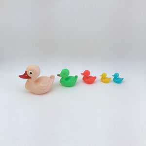 Vintage Group Of Hard Plastic Ducks, Pick A Duck Ducks, Colorful Plastic Ducks