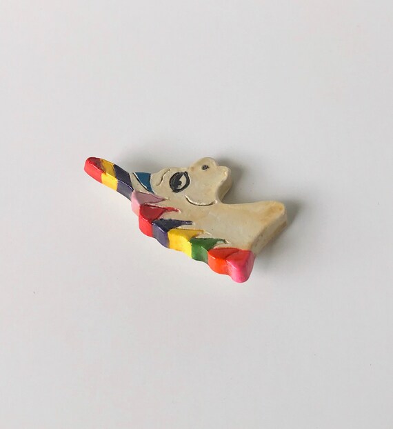 Vintage Unicorn Pin, Unicorn Head Pin, Rainbow Un… - image 2