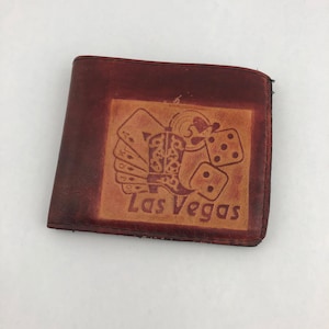 Vintage Souvenir Las Vegas Wallet, Western Pacific Gifts Wallet, Made In U.S.A., Gambling Themed Wallet