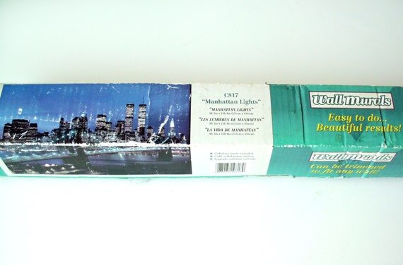 Wow Vintage New York City Nyc Skyline Mural Wallpaper With Etsy