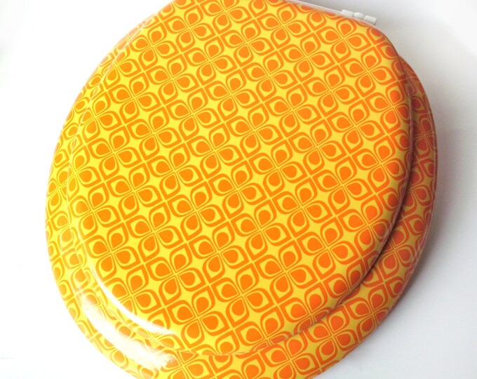 Vintage Mod Op Art Toilet Seat Etsy