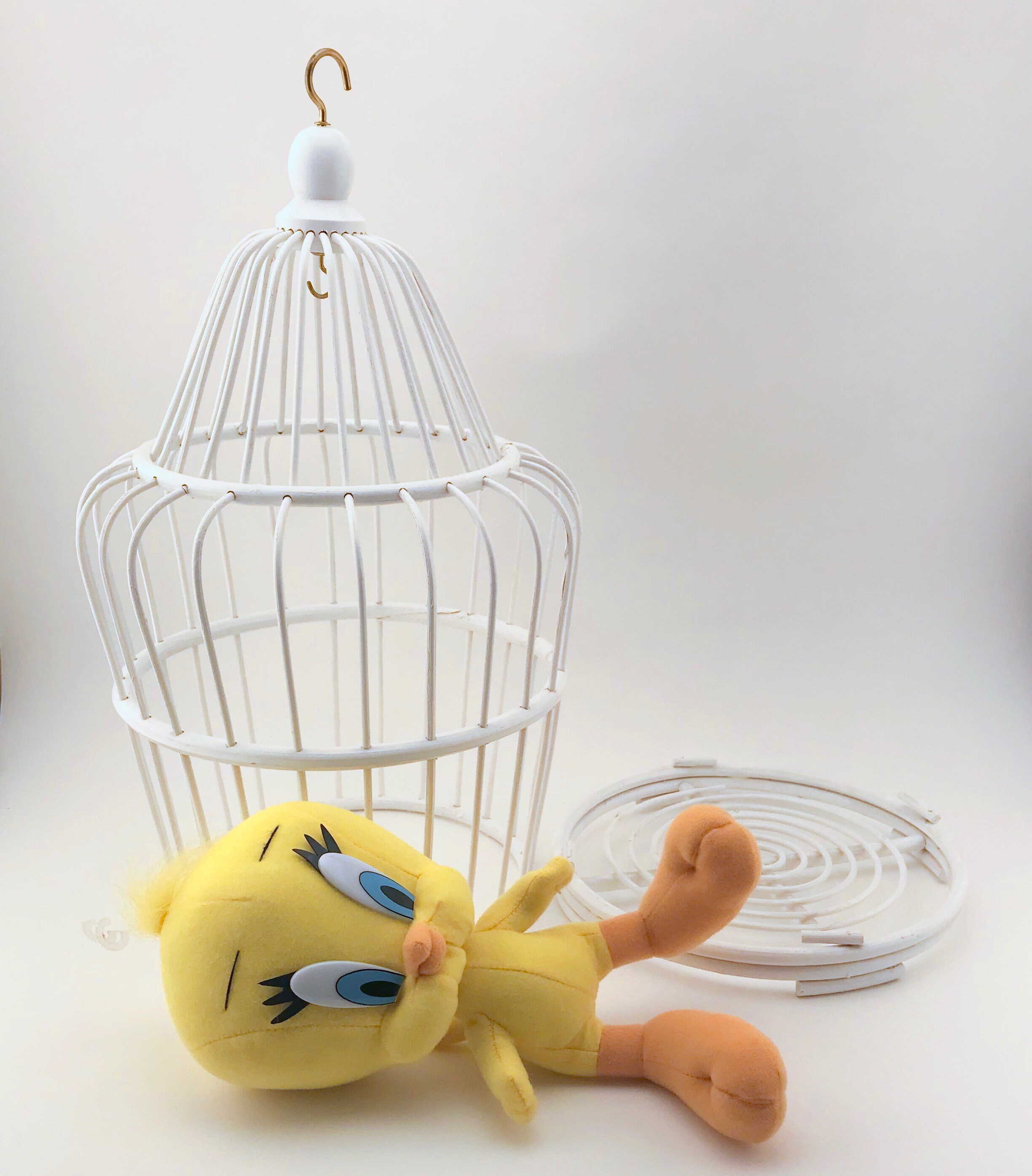 Vintage Tweety Bird In Wicker Cage Tweety With Cage White Etsy