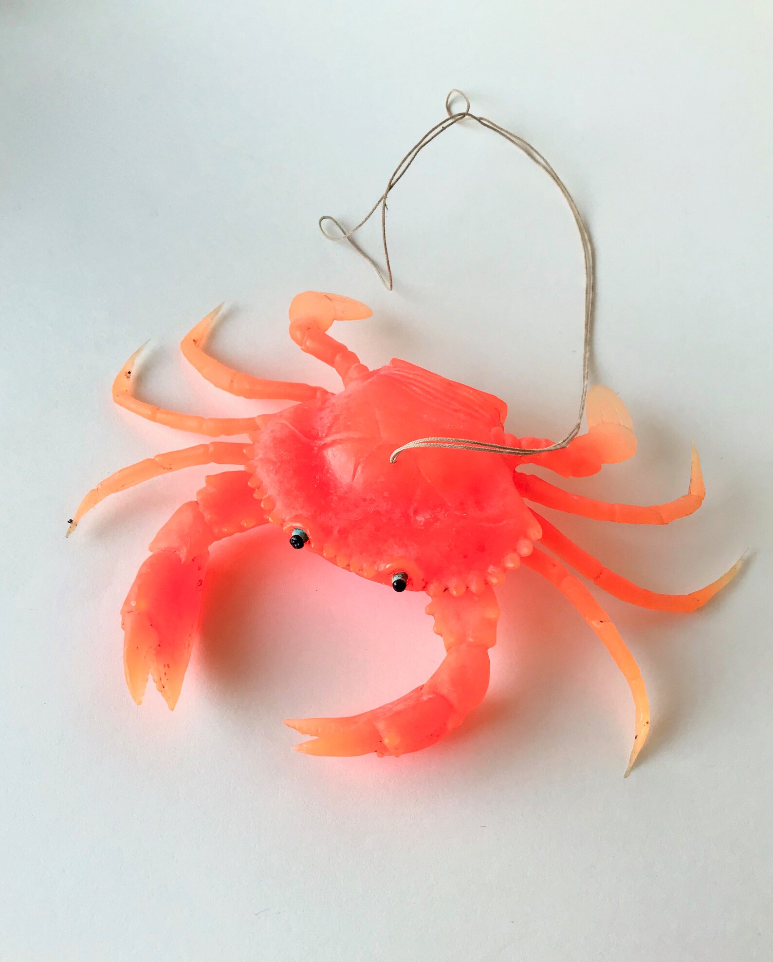 Vintage Rubber Crab Hanging Crab Neon Orange Crab On A Etsy