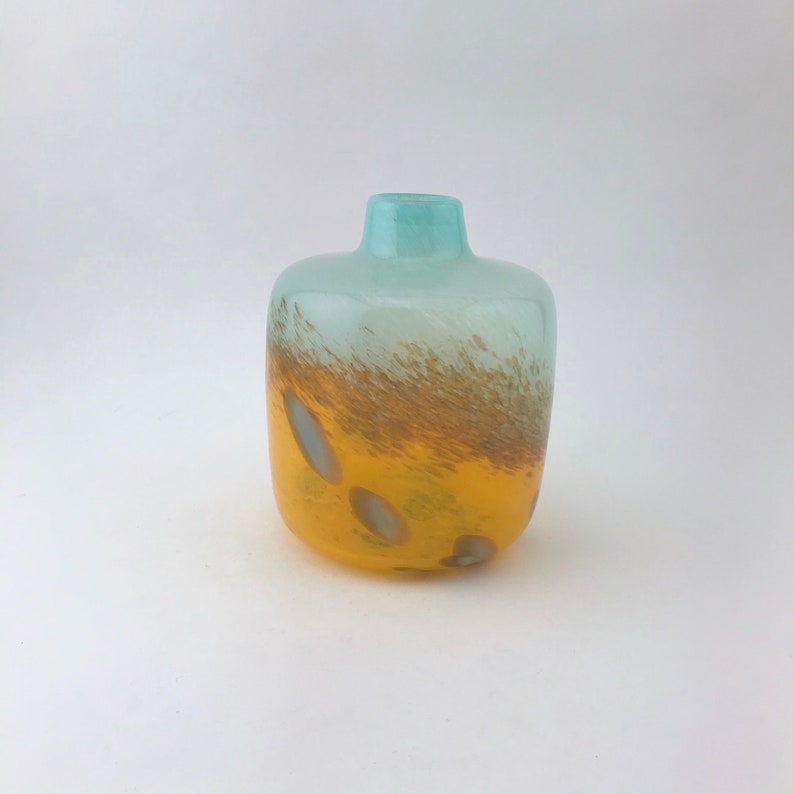 Art Glass Vase Gold /& Brown Art Glass Vase Vintage Norcrest Blue Norcrest Vase