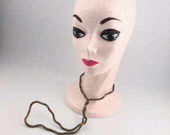 Vintage Bendy Flexible Silver-ish/Bronze-ish Tone Necklace, Moldable Fidget Necklace/Bracelet
