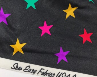 Vintage Star Fabric, Sew Easy Fabrics, USA, Inc., Spandex Fabric, Swimsuit Stretch Fabric, Star Pattern Swimsuit Fabric