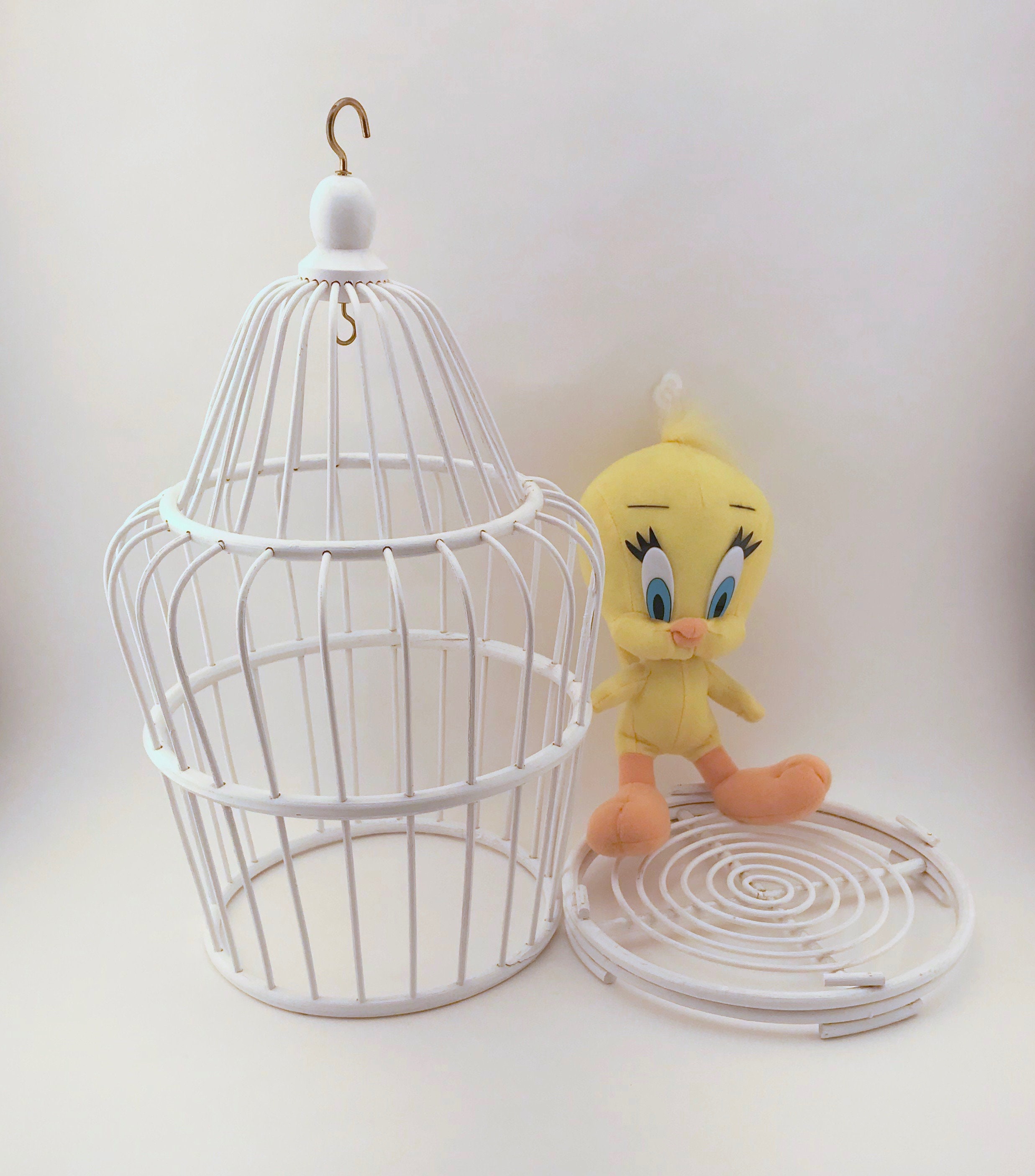 Vintage Tweety Bird In Wicker Cage Tweety With Cage White Etsy