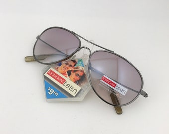 Vintage Foster Grant Teen Sunglasses, Foster Grant Aviator Sunglasses, Fly Boy FDR, Petite Fit Aviator Sunglasses