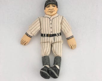 Muñeca de tela vintage de Babe Ruth, Hallmark, 1979