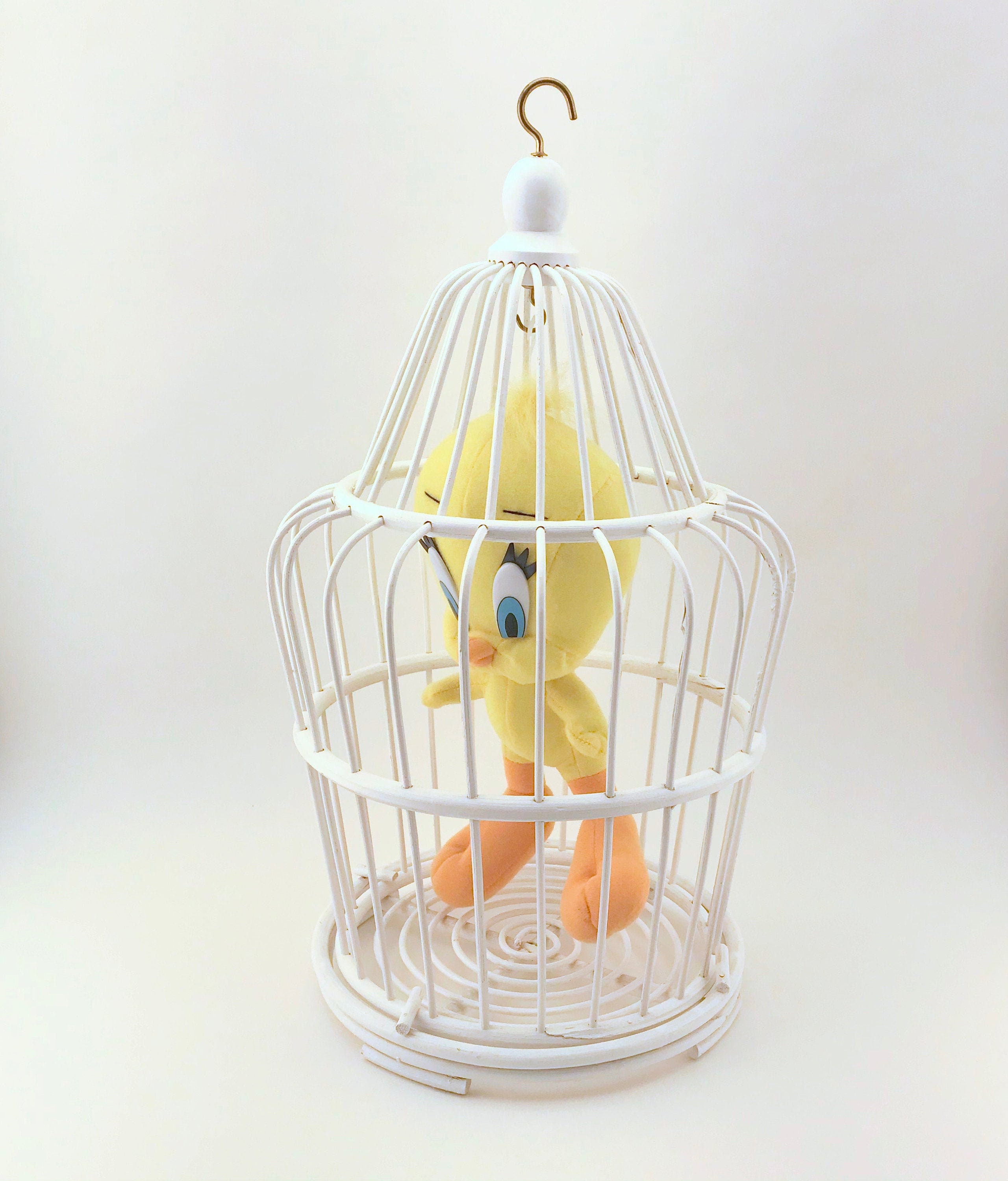 Vintage Tweety Bird In Wicker Cage Tweety With Cage White Etsy