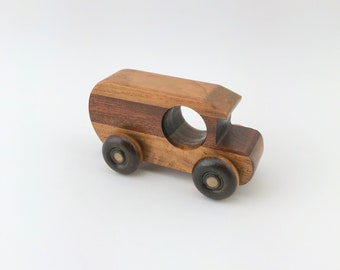 Vintage Wooden Car, Toy Wooden Car, Small Wood Car
