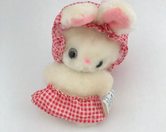 Vintage Wallace & Berrie Big Headed Bunny Rabbit, Plush Bunny, Bunny With Hanging Loop