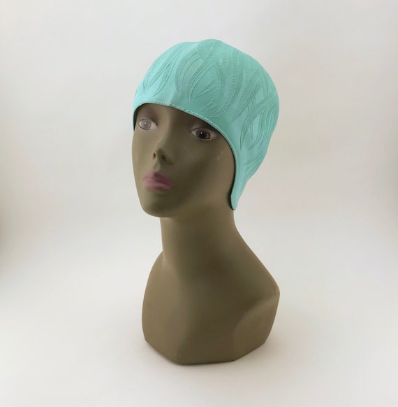 Vintage Light Green Swim Cap, Size Large, Made In