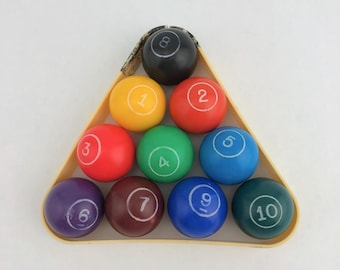 Vintage Group Of 10 SMALL Milton Bradley Paddle Pool Balls