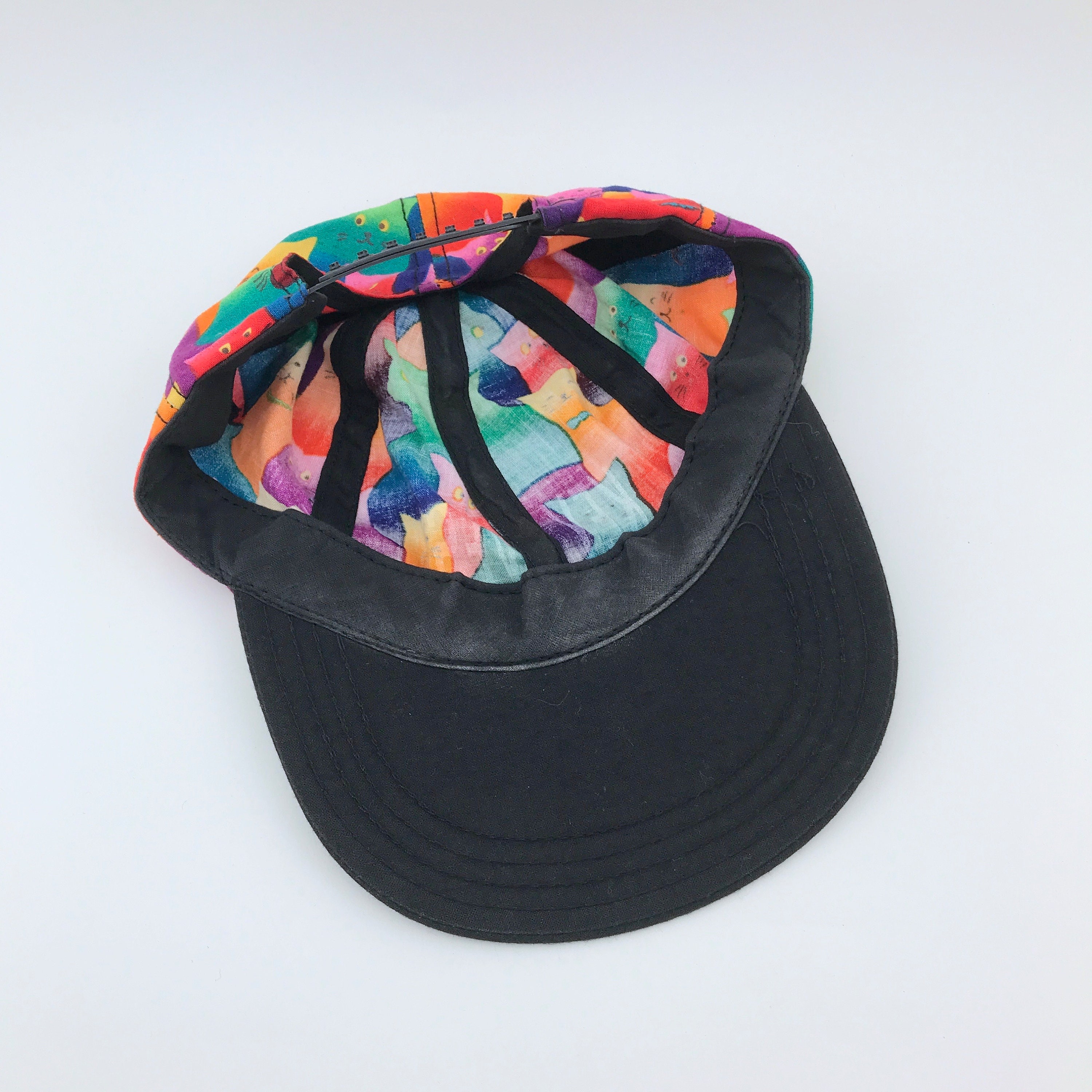 Vintage Rainbow Cats Key West Ball Cap, Lightweight Cloth 