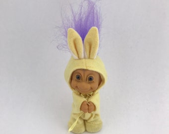 Vintage Troll Bunny Rabbit, Troll Easter Bunny With Gripping Hands, Troll Clip On