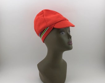 Vintage Reversible Red Knit Cap, Knit Cap, Newsboy Style Knit Cap