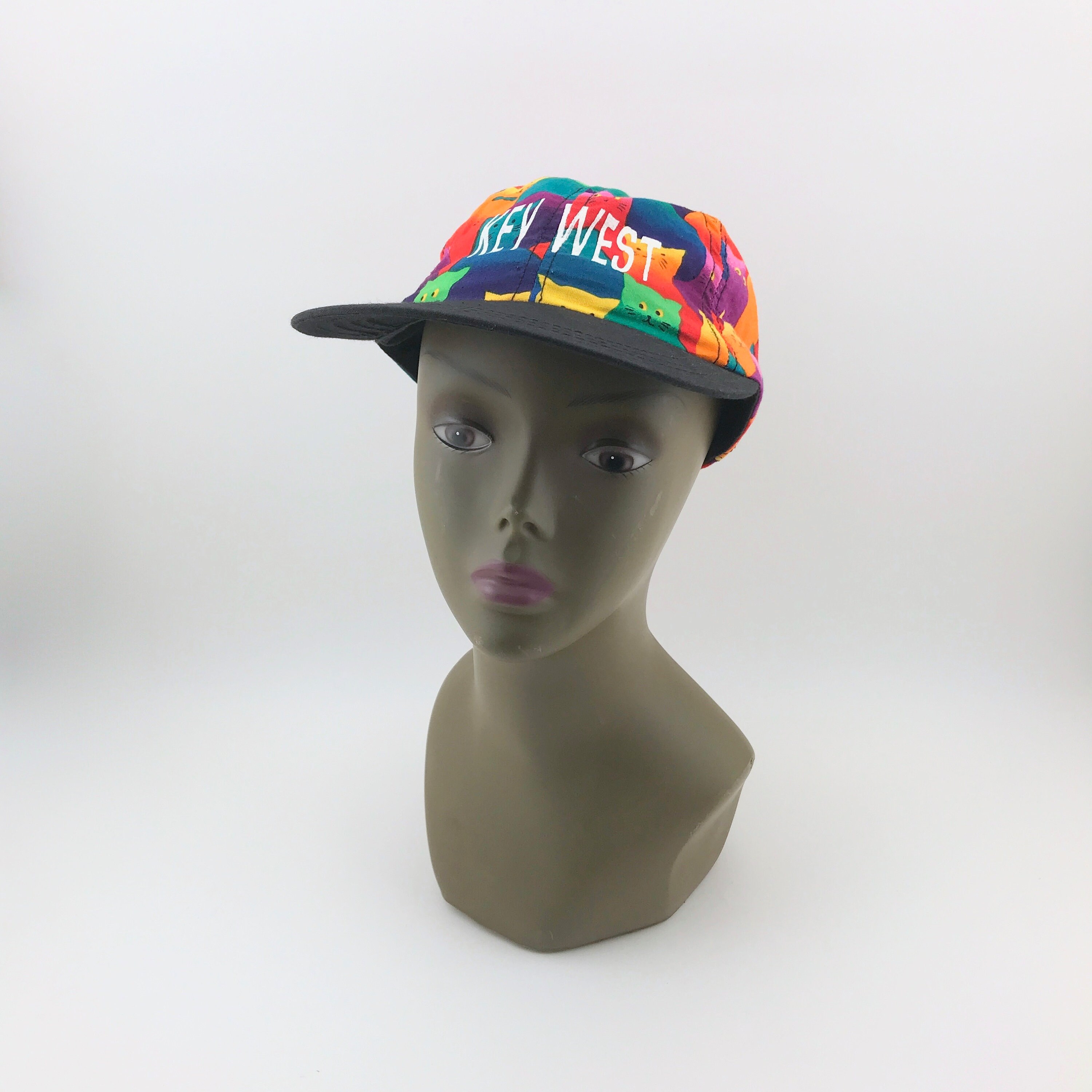 Vintage Rainbow Cats Key West Ball Cap, Lightweight Cloth  display picture 3