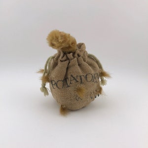 Vintage Novelty Toy Cat in A Potato Sack Funny Cat in A Bag Toy