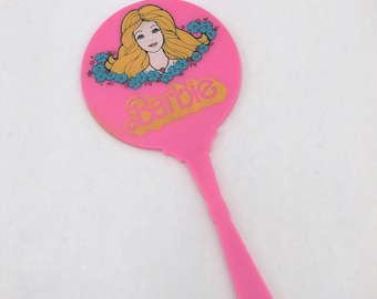 Vintage Barbie Hand Mirror, Children's Pretend Play Hand Mirror, Superstar Barbie Era Mirror