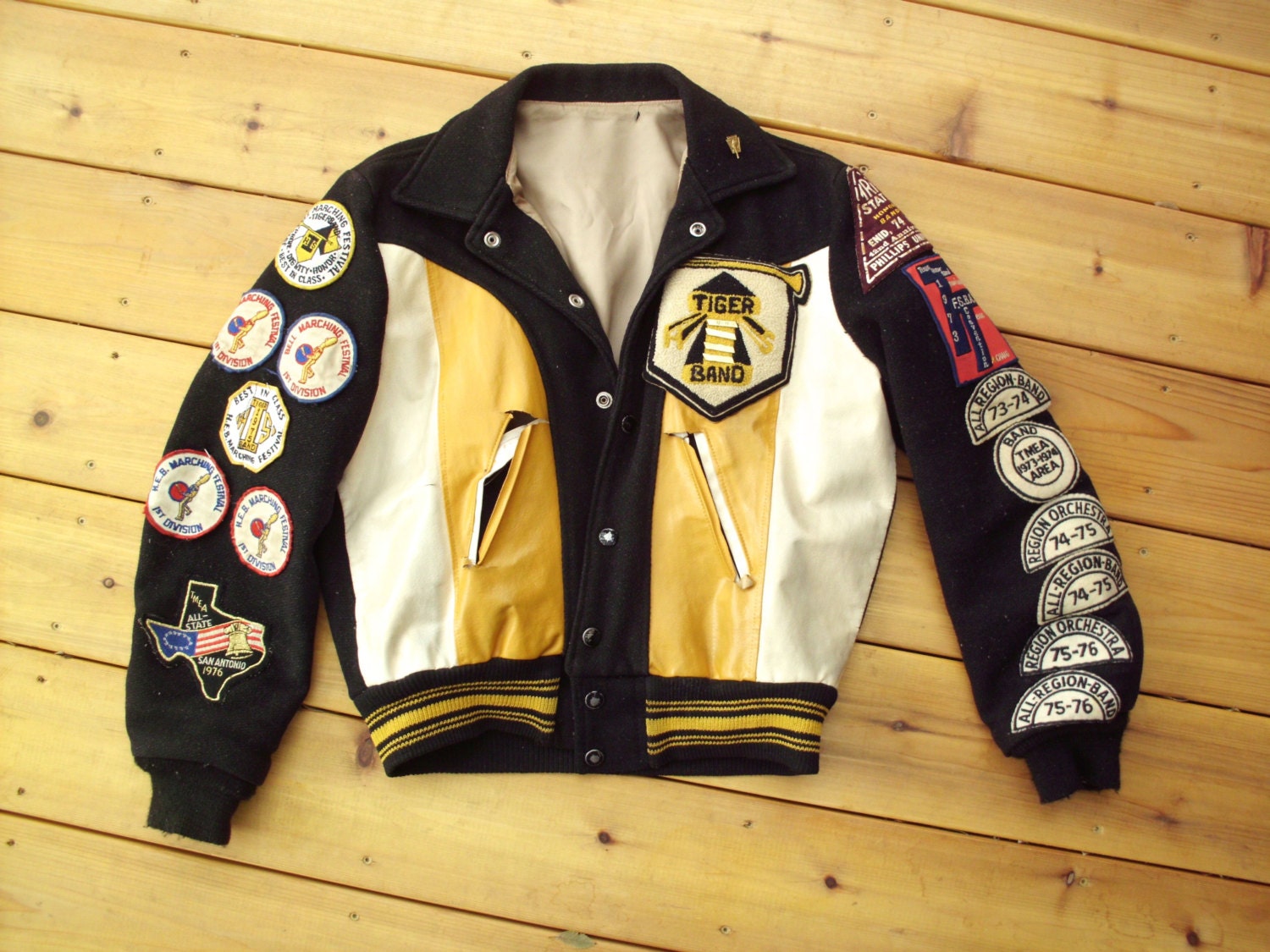 Vintage Marching Band/orchestra Letter Jacket, Tiger Band, Texas