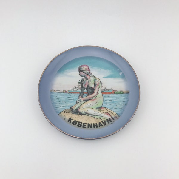 Vintage Kobenhavn, Little Mermaid Plate, BYGDO, Scandinavian Design, Hans Christen Andersen, Little Mermaid Souvenir Denmark