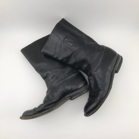 Vintage Tony Lama Men s Black Leather Boots Tony Lama Stovepipe Boots WELL WORN Condition Tony Lama Dress Boot Flat Top Tony Lama Boot Etsy