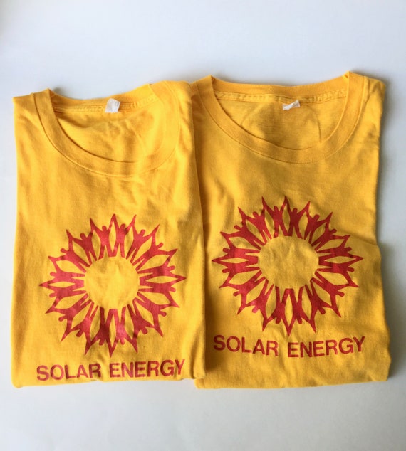Vintage Pair Of Solar Energy T-Shirts, Solar Tees,