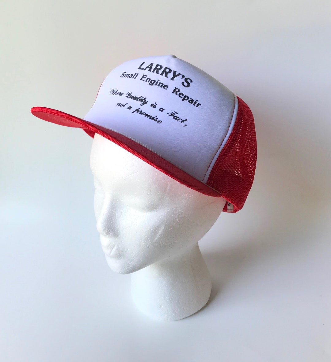 Vintage larry s Small Engine Repair Ball Cap Red Ball Cap Red Mesh Engine Repair Business Ball Cap Vintage Trucker Hat Etsy