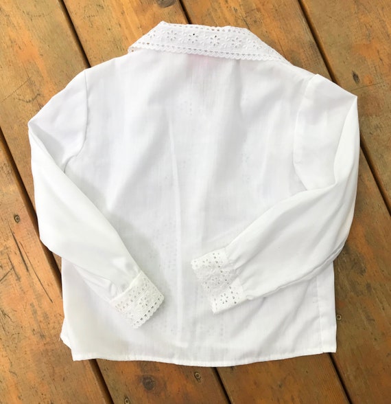 Vintage White Eyelet Girls Blouse, Ruth Of Caroli… - image 2