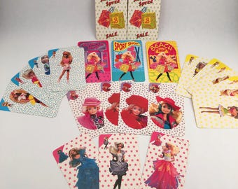 Vintage Barbie Shopping Spree Card Game, INCOMPLETE, Large Size Cards